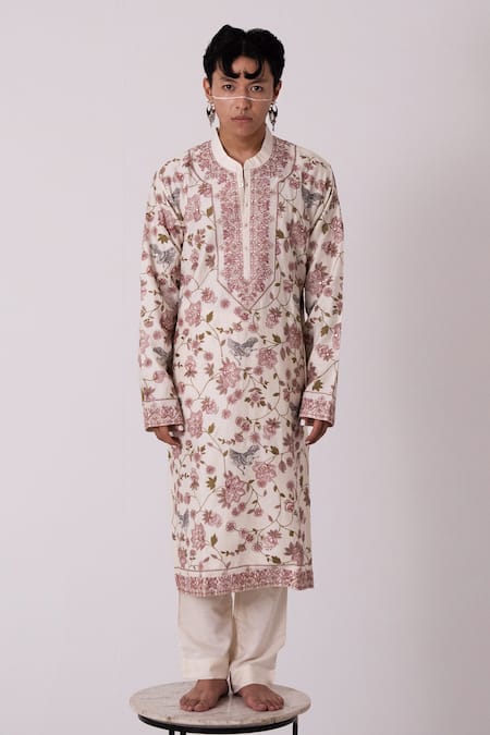 Wabi Sabi By Anshum-Ritesh Flying Crane Embroidered Kurta Set 