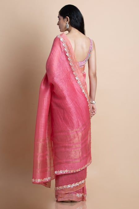 Saksham & Neharicka Handwoven Linen Silk Saree