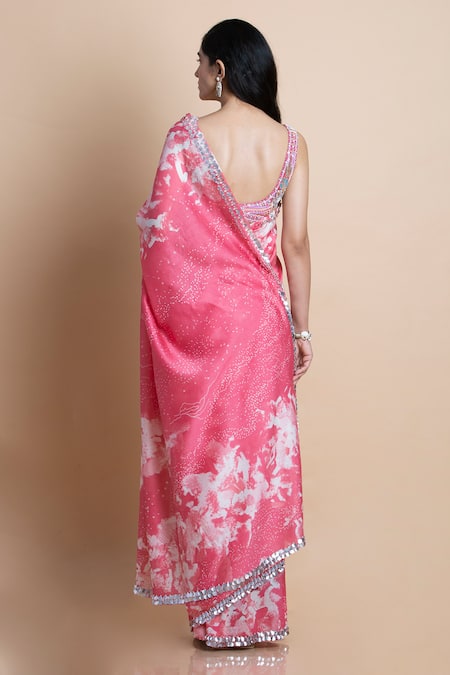 Shop Saksham & Neharicka Pink Chanderi Printed Saree at Aza Fashions Shop_Saksham & Neharicka_Pink Chanderi Printed Saree _at_Aza_Fashions