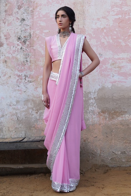 SAKSHAM & NEHARICKA Hand Embroidered Saree 