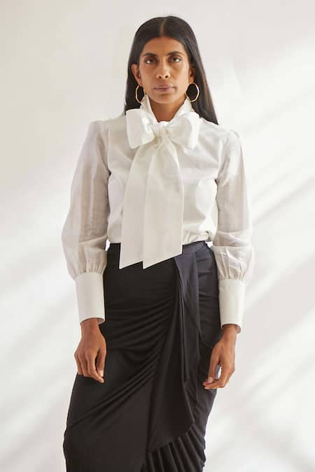 House Of Three Chanderi Sleeve Top  