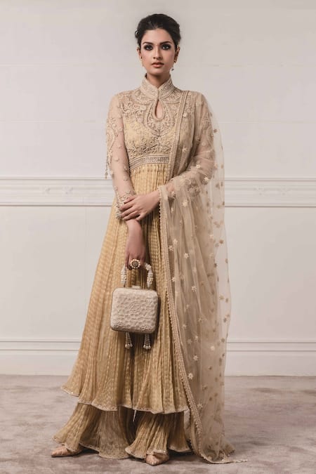 Tarun Tahiliani Tissue Chanderi Anarkali Set 