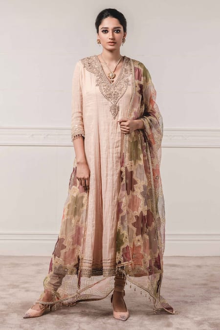 Tarun Tahiliani Tissue Chanderi Anarkali Set 