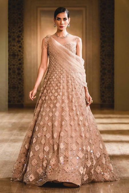 Tarun Tahiliani Draped Anarkali Gown 