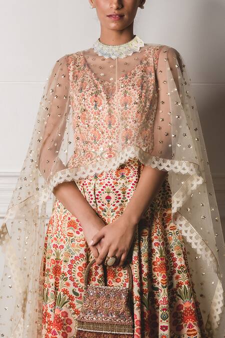 Buy_Tarun Tahiliani_Multi Color , Bamberg Modal Satin, Stretch Asymmetric And Set_Online_at_Aza_Fashions