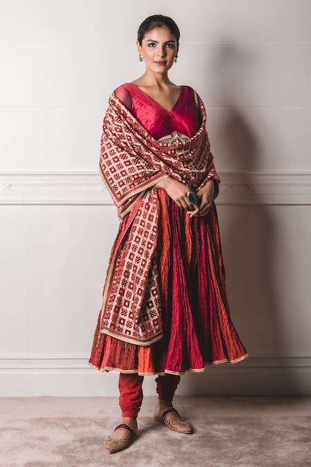 Tarun Tahiliani  Chanderi Anarkali Set 