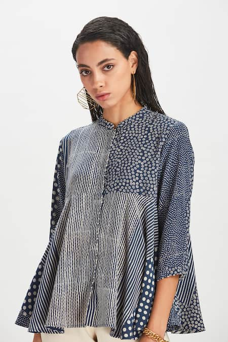 Divyam Mehta Blue Printed Top