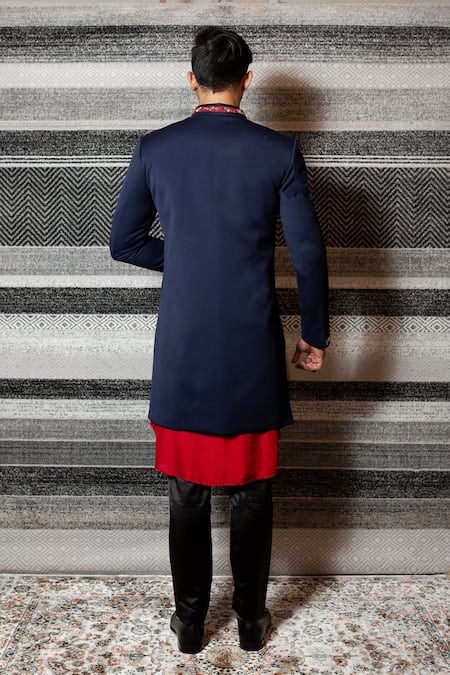 Yajy By Aditya Jain Pleated Sherwani Set 