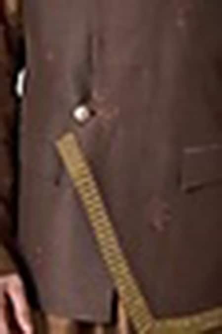 Buy Yajy By Aditya Jain Brown Silk Bundi And Kurta Set Online at Aza Fashions Buy_Yajy By Aditya Jain_Brown Silk Bundi And Kurta Set _Online_at_Aza_Fashions