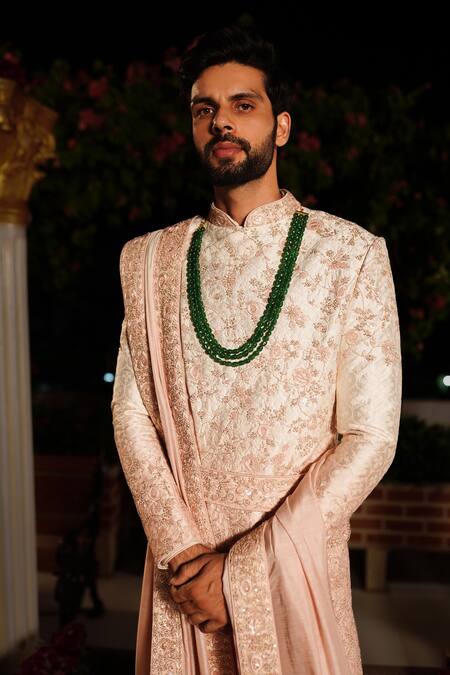 Buy Yajy By Aditya Jain Pink Churidar Stretch Cotton, Kurta And Dupatta Silk, Rama Embroidered Set Online at Aza Fashions Buy_Yajy By Aditya Jain_Pink Churidar Stretch Cotton, Kurta And Dupatta Silk, Rama Embroidered Set _Online_at_Aza_Fashions