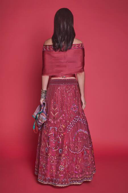 Jade By Monica & Karishma Organza Top & Lehenga Set 