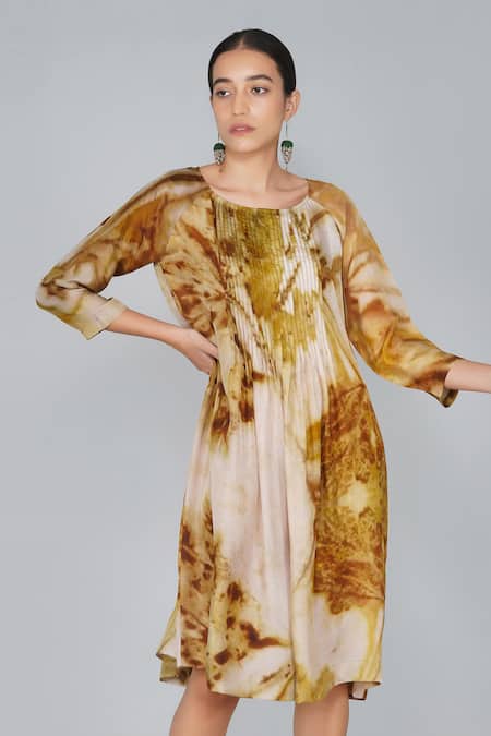 Yavi Multi Color Cotton Round Printed Dress