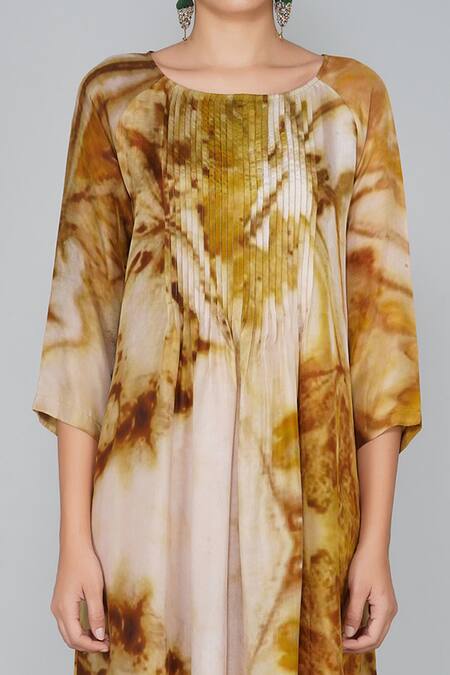 Yavi_Multi Color Cotton Round Printed Dress _at_Aza_Fashions