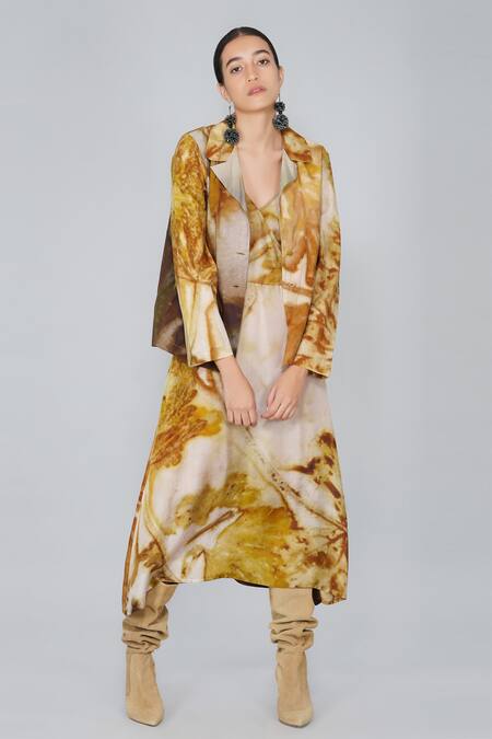 Yavi_Multi Color Cotton Notched Collar Printed Jacket _Online_at_Aza_Fashions