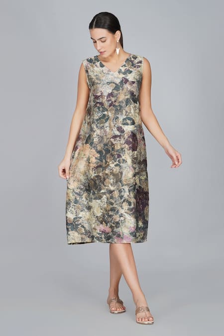 Yavi Brocade Midi Dress 