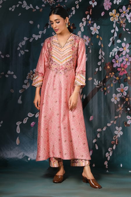 Label Niti Bothra Floral Print Kurta & Palazzo Set 