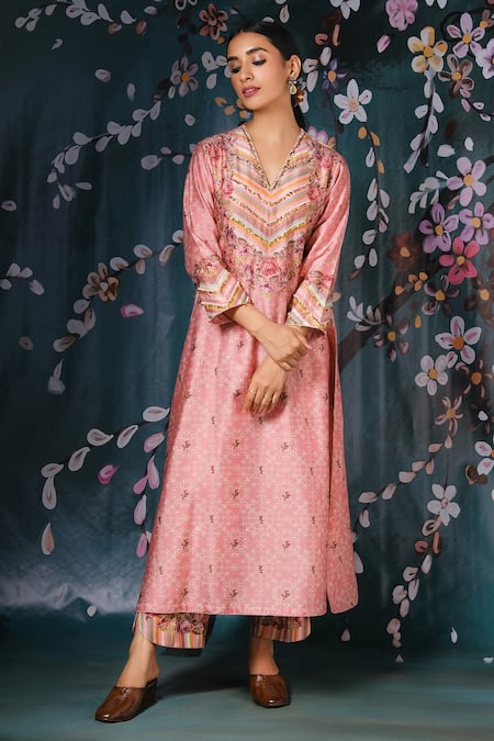 Label Niti Bothra Floral Print Kurta & Palazzo Set 