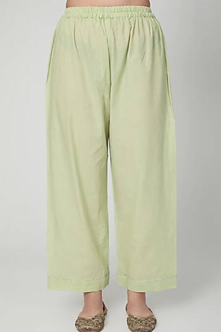 Yuvraani Jaipur Green Upada Silk Straight Kurta Set Online at Aza Fashions Yuvraani Jaipur_Green Upada Silk Straight Kurta Set_Online_at_Aza_Fashions