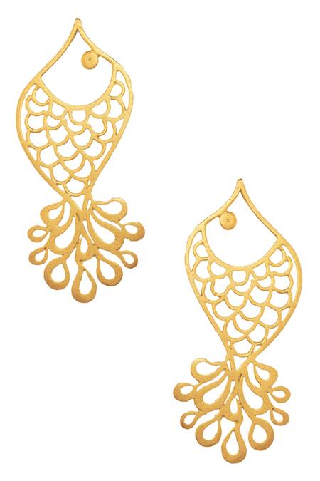 53808 - Gold Pearl Sapphire Dolphin Earrings – Durland Co