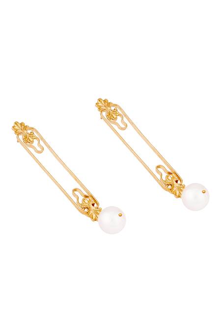 Buy Zohra Gold Plated Beads Floral Earrings Online at Aza Fashions Buy_Zohra_Gold Plated Beads Floral Earrings _Online_at_Aza_Fashions