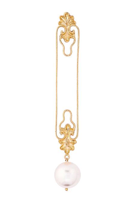 Shop Zohra Gold Plated Beads Floral Earrings Online at Aza Fashions Shop_Zohra_Gold Plated Beads Floral Earrings _Online_at_Aza_Fashions