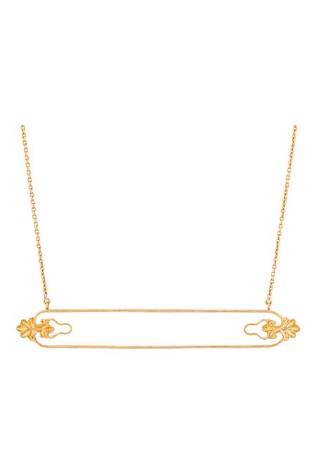 Zohra Gold Plated Floral Necklace Online at Aza Fashions Zohra_Gold Plated Floral Necklace _Online_at_Aza_Fashions
