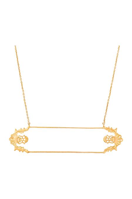 Zohra_Gold Plated Floral Necklace - Single Pc Only _Online_at_Aza_Fashions