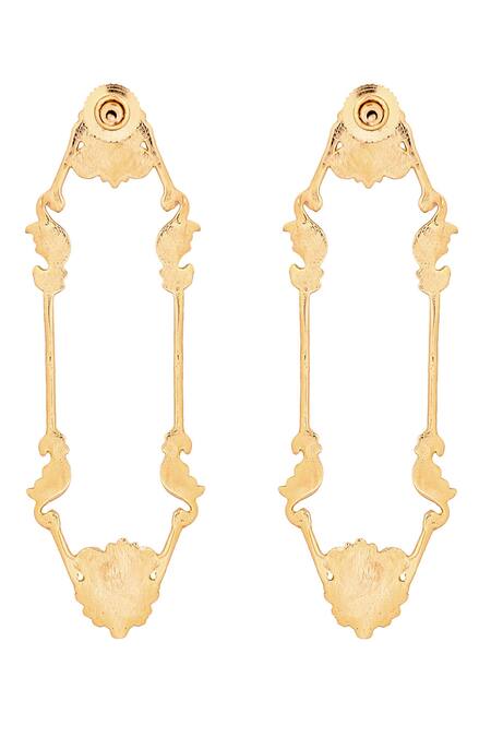 Zohra_Gold Plated Floral Earrings _Online_at_Aza_Fashions