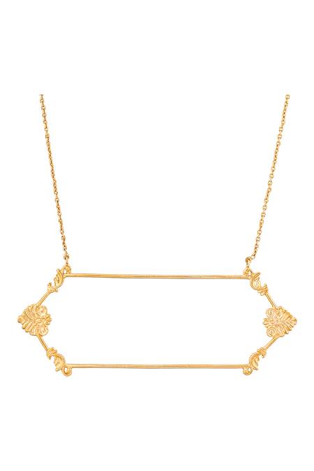 Buy_Zohra_Gold Plated Floral Necklace - Single Pc Only _Online_at_Aza_Fashions