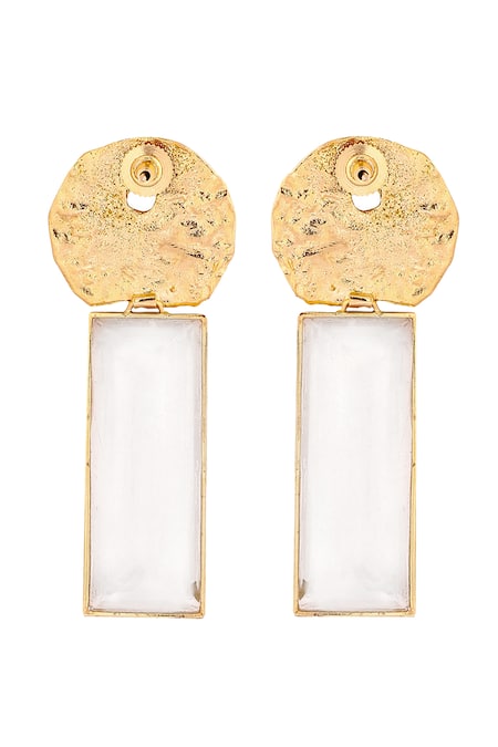 Zohra_Gold Plated Stones Earrings _Online_at_Aza_Fashions