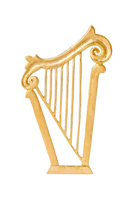 Zohra_Gold Plated Cut Work Abstract Earrings _at_Aza_Fashions