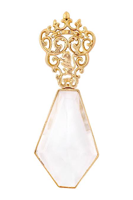 Buy_Zohra_Gold Plated Stones Drop Earrings _Online_at_Aza_Fashions