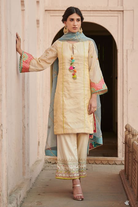 Rajiramniq Tissue Silk Kurta Set 