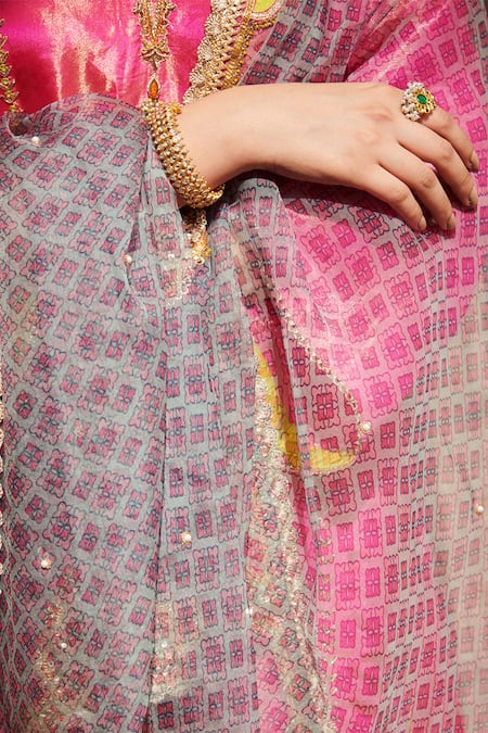 Rajiramniq Pink , Organza, Tissue Round Kurta Set at Aza Fashions Rajiramniq_Pink , Organza, Tissue Round Kurta Set _at_Aza_Fashions