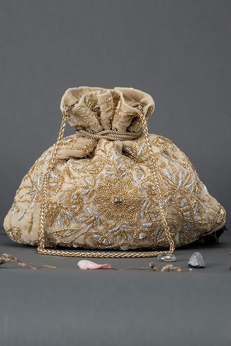 EENA Gold Embellished Potli Bag