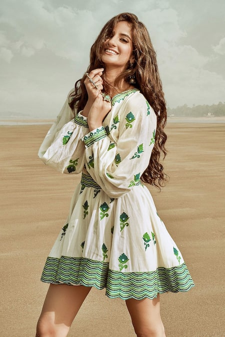 Divya By Divya Anand Embroidered Short Dress 