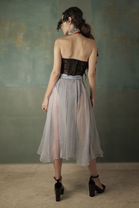 Nidhi Yasha Sheer Embroidered Skirt 