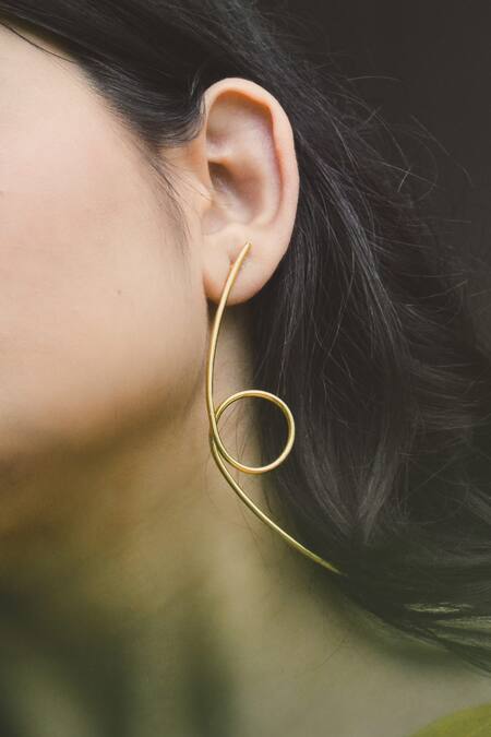 Wavy Earring | Abstract Wire Earrings Handmade – AIRI Jewelry & Gallery