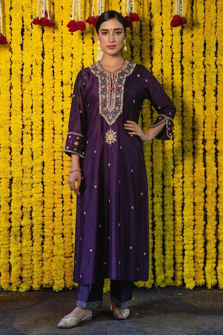Label Niti Bothra Embroidered Kurta & Palazzo Set 