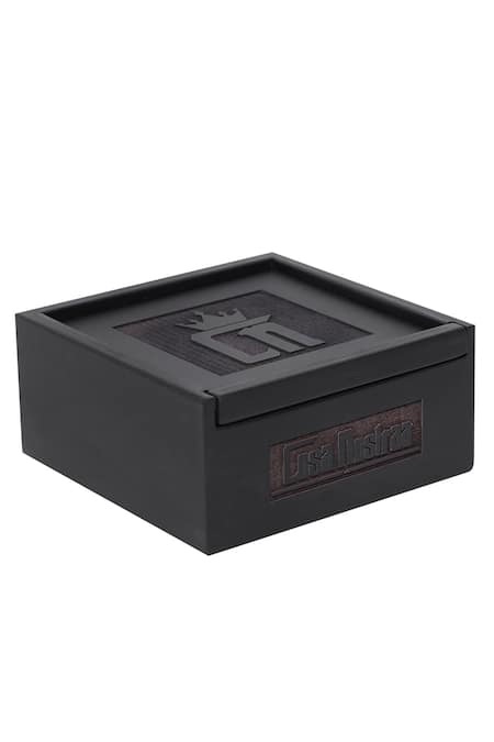 Shop_Cosa Nostraa_Black Stones Abstract Owl Shape Brooch _Online_at_Aza_Fashions