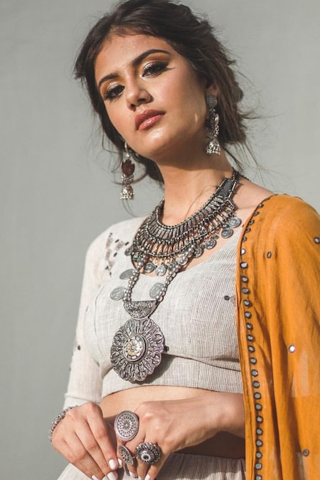 Bridal Lehengas : Grey soft net sequence work bridal lehenga ...