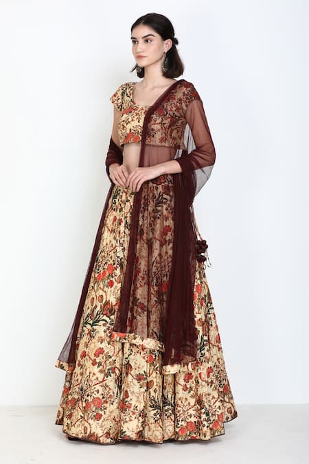 Zariya The Label Floral Print Lehenga Set 