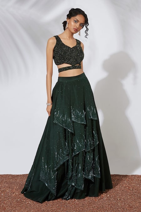 Mehak Murpana Layered Lehenga Set 