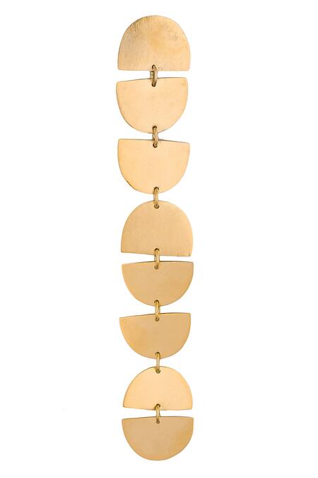 Shop Zohra Gold Plated Tiered Geometric Long Earrings Online at Aza Fashions Shop_Zohra_Gold Plated Tiered Geometric Long Earrings _Online_at_Aza_Fashions