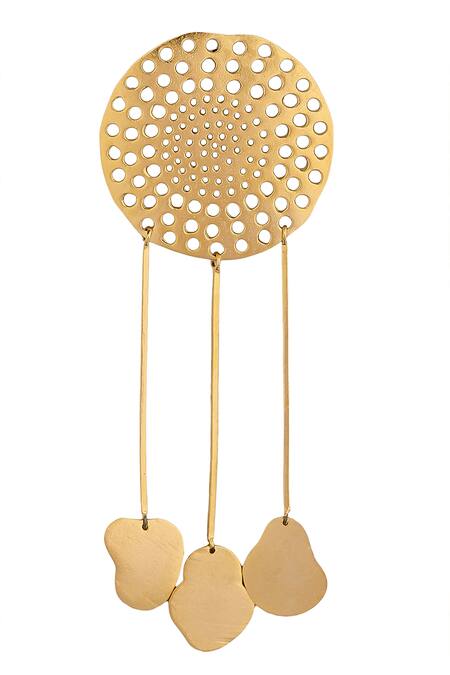 Buy_Zohra_Gold Plated Cut Work Handcrafted Danglers _Online_at_Aza_Fashions