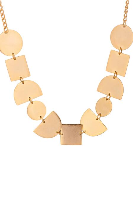 Zohra Gold Plated Geometric Cutwork Choker Online at Aza Fashions Zohra_Gold Plated Geometric Cutwork Choker _Online_at_Aza_Fashions