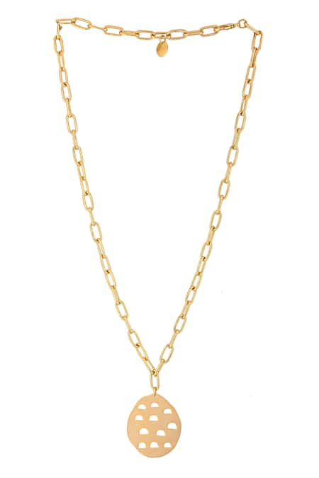 Zohra Gold Plated Link Pendant Necklace - Single Pc 