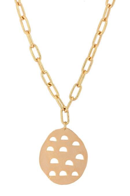 Zohra_Gold Plated Link Pendant Necklace - Single Pc _Online_at_Aza_Fashions