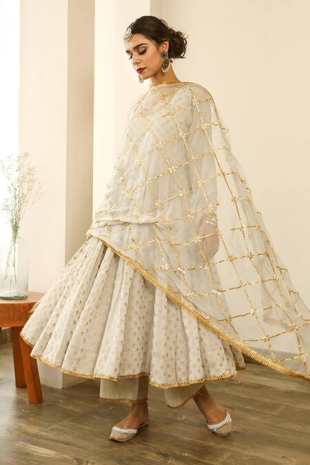 Buy Gulabo Jaipur Grey Chiffon, Georgette Gota , Thread Zuri Embroidered Anarkali Set Online at Aza Fashions Buy_Gulabo Jaipur_Grey Chiffon, Georgette Gota , Thread Zuri Embroidered Anarkali Set _Online_at_Aza_Fashions