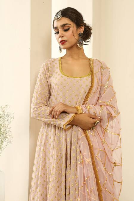 Buy Gulabo Jaipur Pink Chiffon, Georgette Gota , Thread Zuri Embroidered Anarkali Set Online at Aza Fashions Buy_Gulabo Jaipur_Pink Chiffon, Georgette Gota , Thread Zuri Embroidered Anarkali Set _Online_at_Aza_Fashions